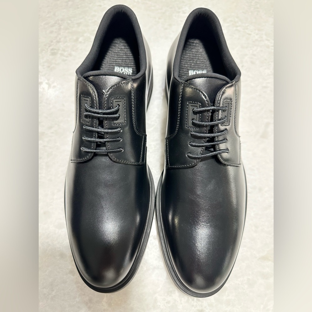 Hugo Boss black of Italian leather dress shoe.